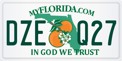 FL license plate DZEQ27
