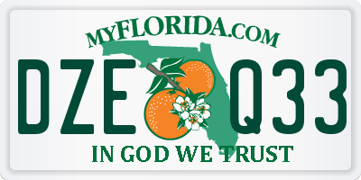 FL license plate DZEQ33