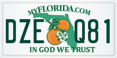 FL license plate DZEQ81