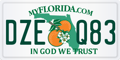 FL license plate DZEQ83