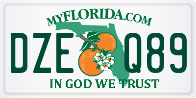 FL license plate DZEQ89