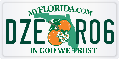 FL license plate DZER06