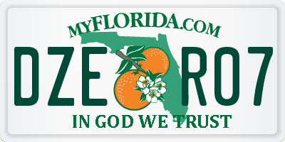 FL license plate DZER07