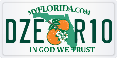 FL license plate DZER10