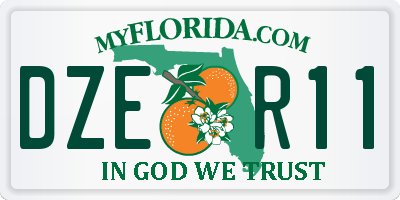 FL license plate DZER11