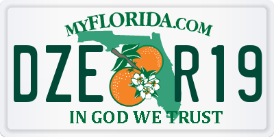FL license plate DZER19