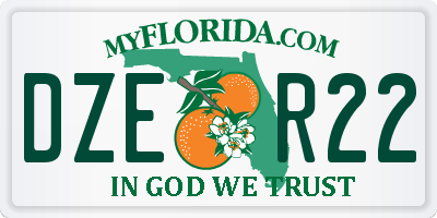 FL license plate DZER22