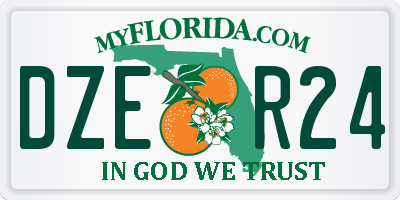 FL license plate DZER24