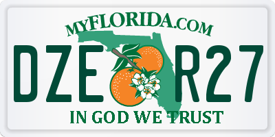 FL license plate DZER27