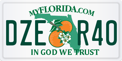 FL license plate DZER40