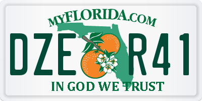 FL license plate DZER41