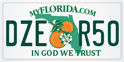 FL license plate DZER50
