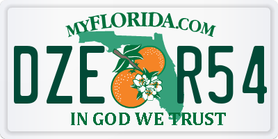 FL license plate DZER54