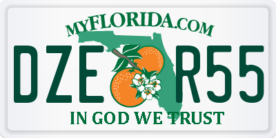 FL license plate DZER55
