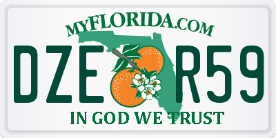 FL license plate DZER59