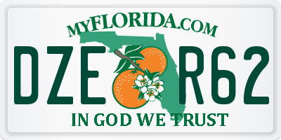 FL license plate DZER62