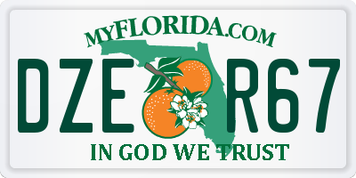 FL license plate DZER67