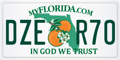 FL license plate DZER70