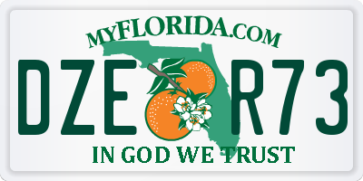FL license plate DZER73
