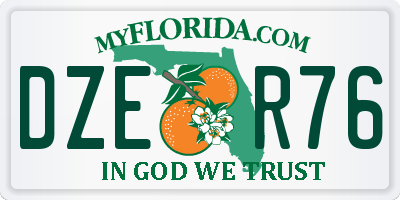 FL license plate DZER76