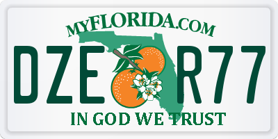 FL license plate DZER77