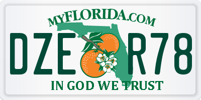 FL license plate DZER78
