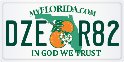 FL license plate DZER82