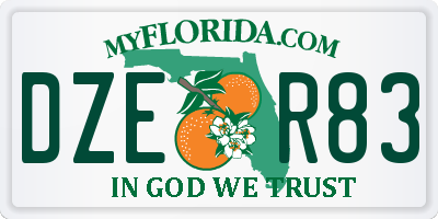 FL license plate DZER83