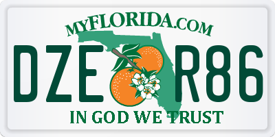 FL license plate DZER86
