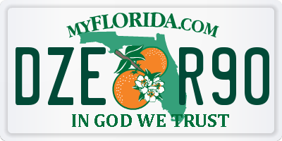 FL license plate DZER90