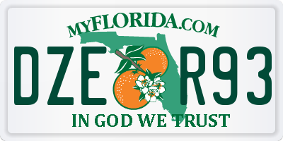 FL license plate DZER93