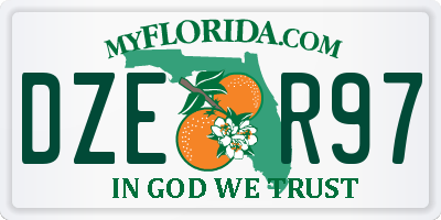 FL license plate DZER97