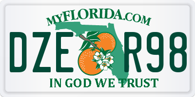 FL license plate DZER98