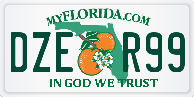 FL license plate DZER99