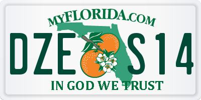 FL license plate DZES14