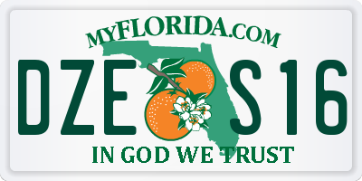 FL license plate DZES16