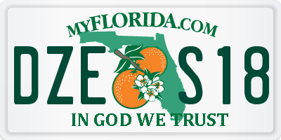 FL license plate DZES18