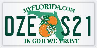 FL license plate DZES21