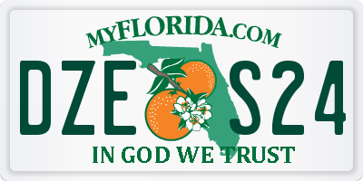 FL license plate DZES24