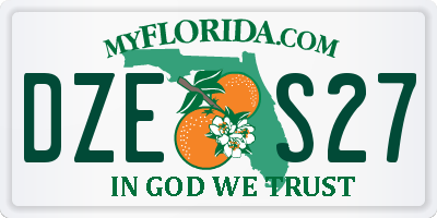 FL license plate DZES27