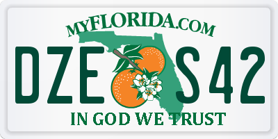 FL license plate DZES42