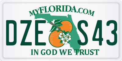 FL license plate DZES43