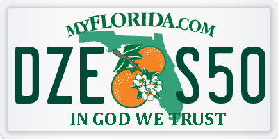 FL license plate DZES50