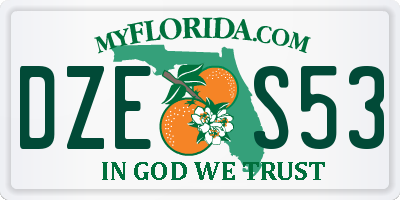 FL license plate DZES53