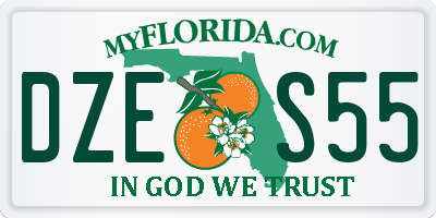 FL license plate DZES55