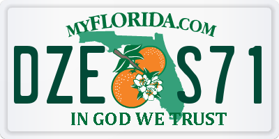 FL license plate DZES71