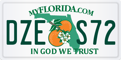 FL license plate DZES72