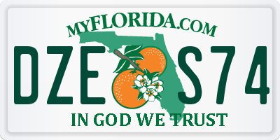 FL license plate DZES74
