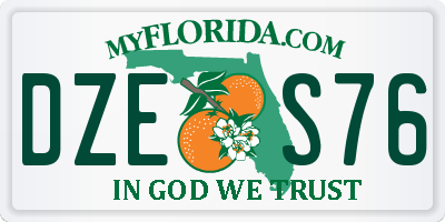 FL license plate DZES76