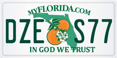 FL license plate DZES77